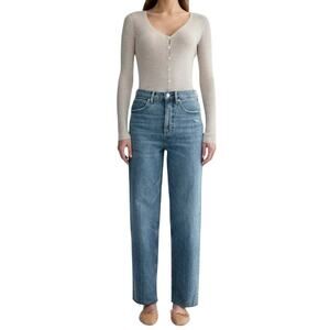 Everlane The Way-High Jean Distressed Blue Denim Size 28 Waist / 25.5 Inseam